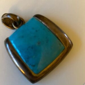 Turquoise pendant with sterling silver 925 made in Thailand